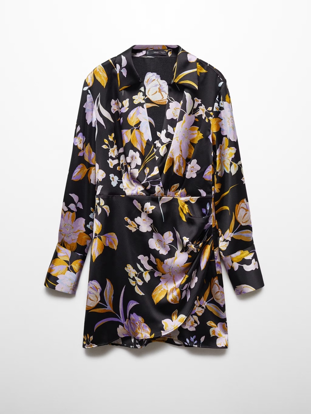 Women's Floral Print Satin Dress
